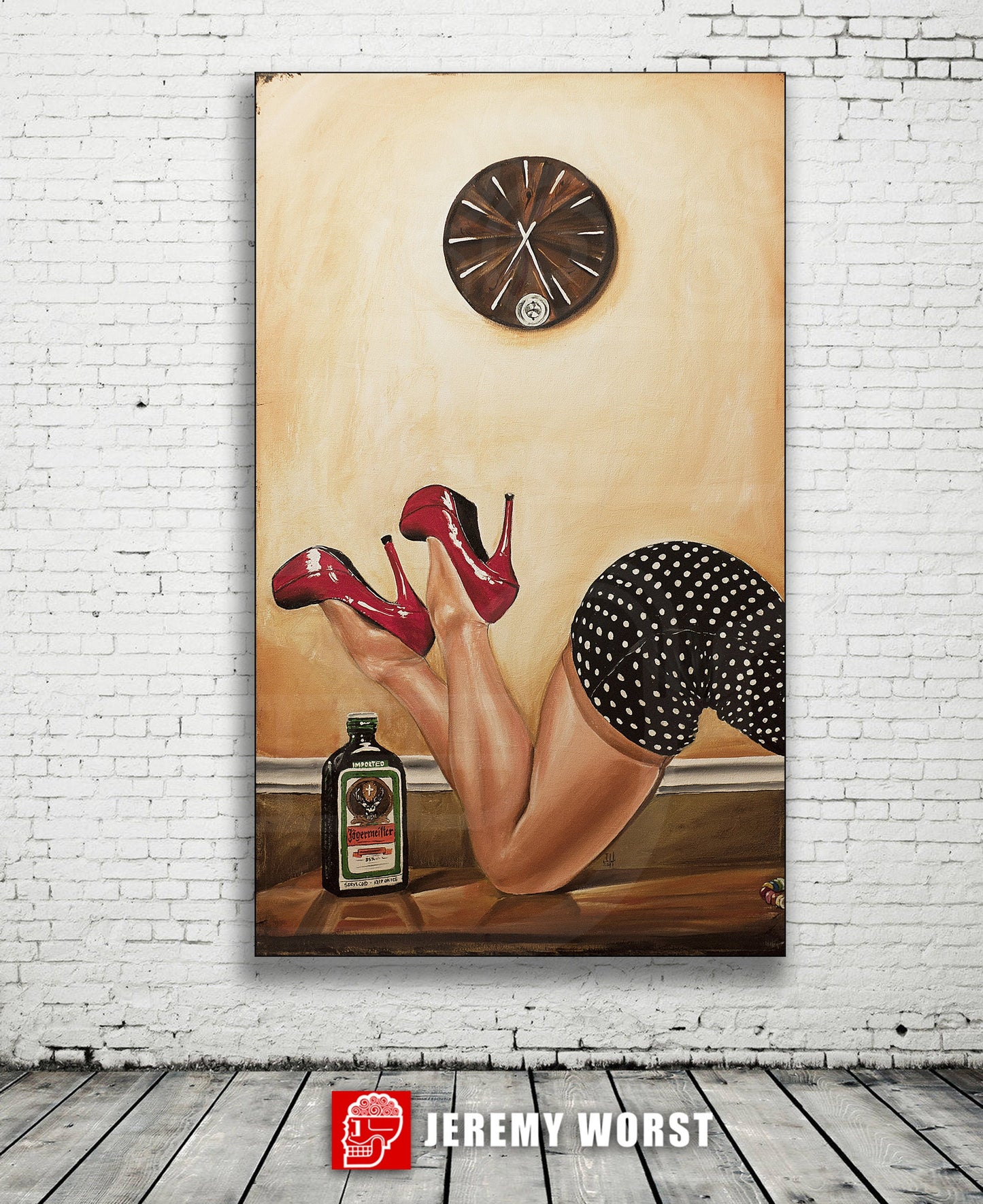 JEREMY WORST Jager Time Sexy painting lady skirt dress polka dot nsfw twitch titty streamer instagram model booty