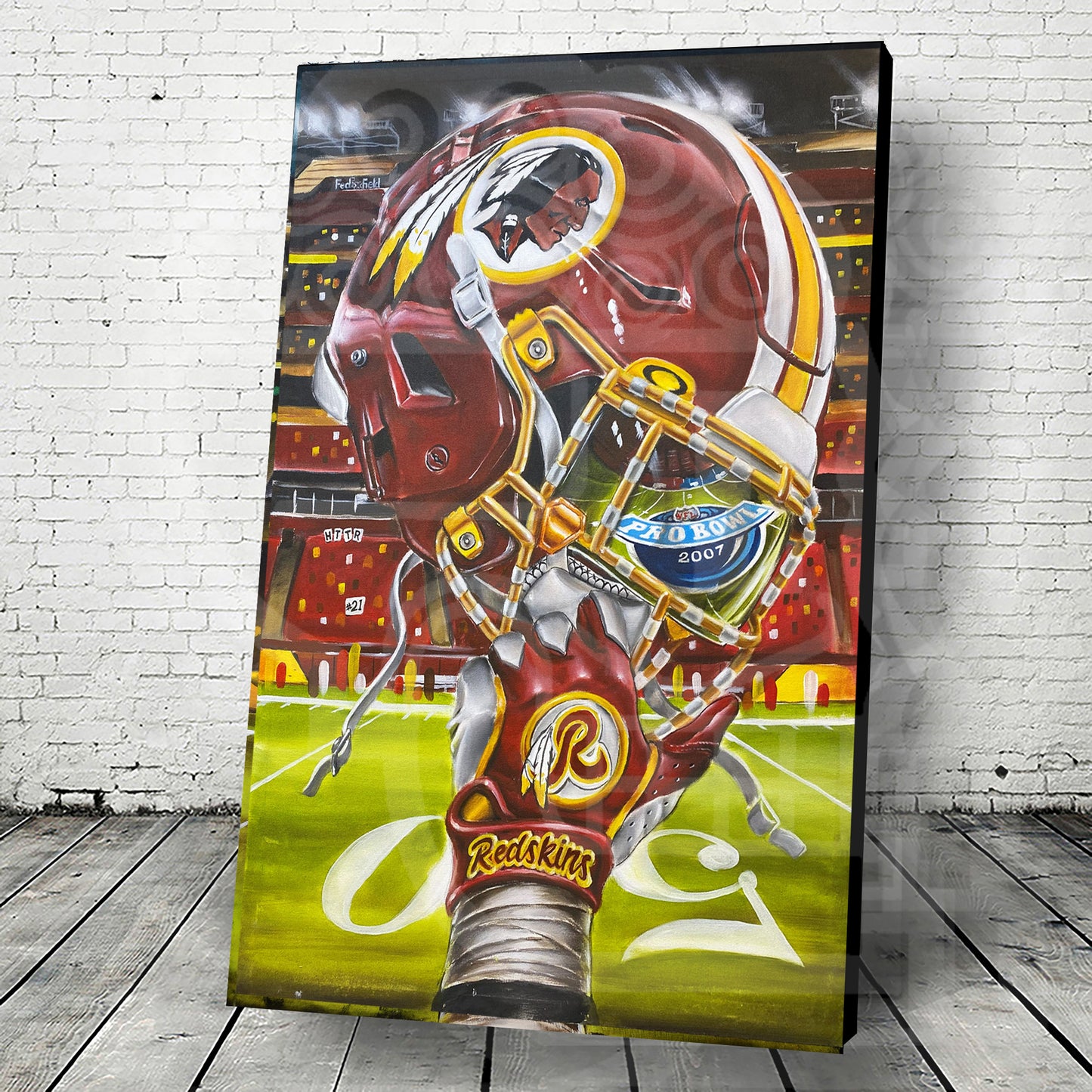 Washington Football Painting by Jeremy Worst 2025 Washington Sports Football Canvas Print Artwork helmet Nfl Football