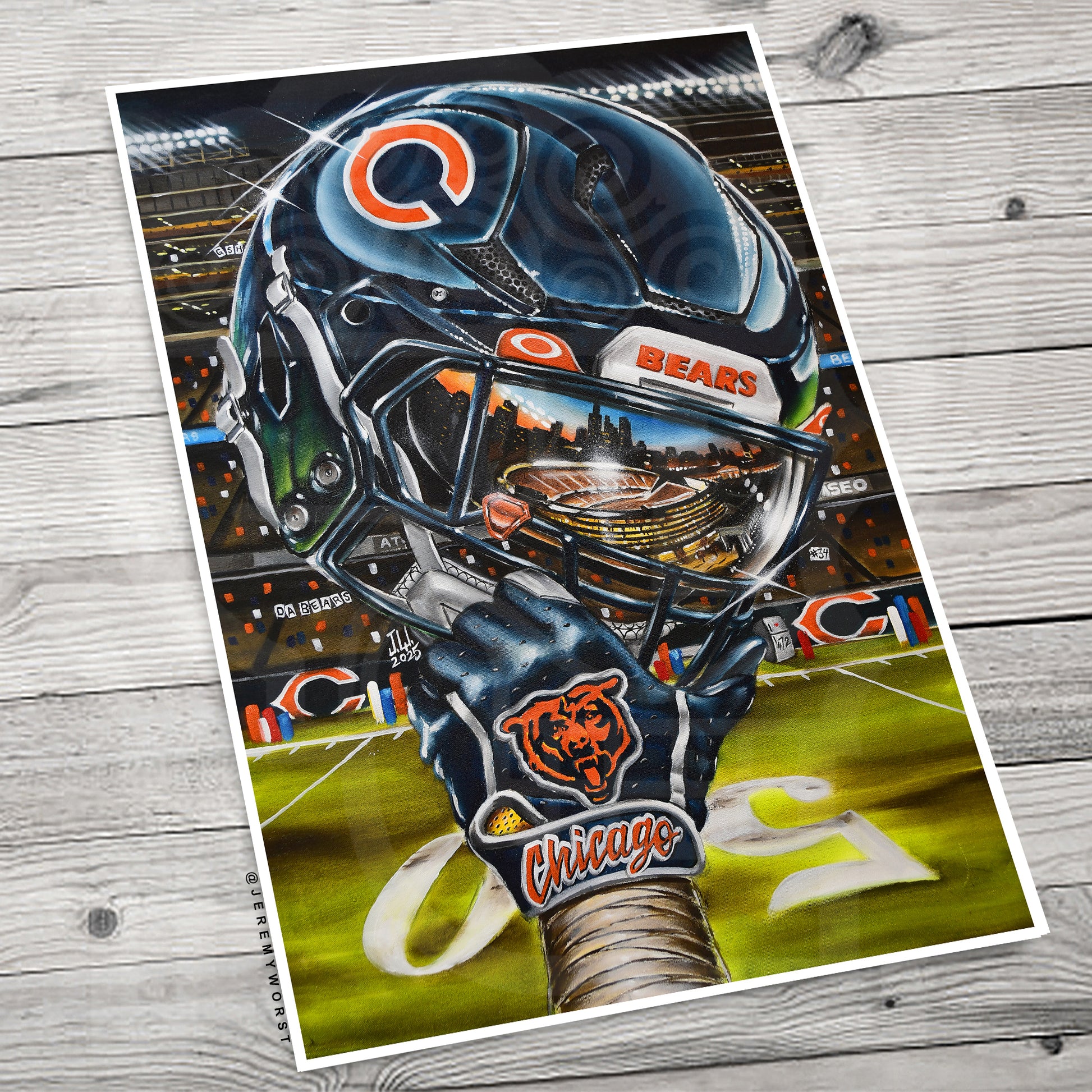 DA BEARS Chicago by Jeremy Worst 2025 Sports Football Canvas Print Art – JEREMYWORST