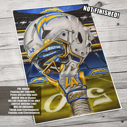 Chargers by Jeremy Worst 2026 Sports Football Canvas Print Artwork helmet Nfl Football1)
