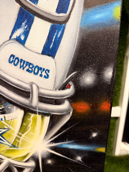 Cowboys 2024 Original Painting by Jeremy Worst sports Canvas Print Artwork helmet Nfl Football