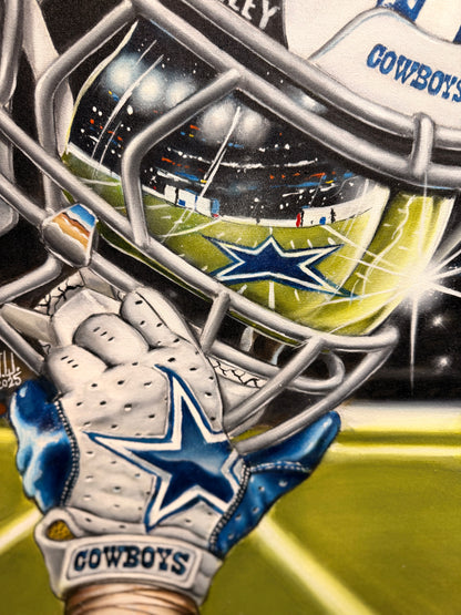 Cowboys 2024 Original Painting by Jeremy Worst sports Canvas Print Artwork helmet Nfl Football