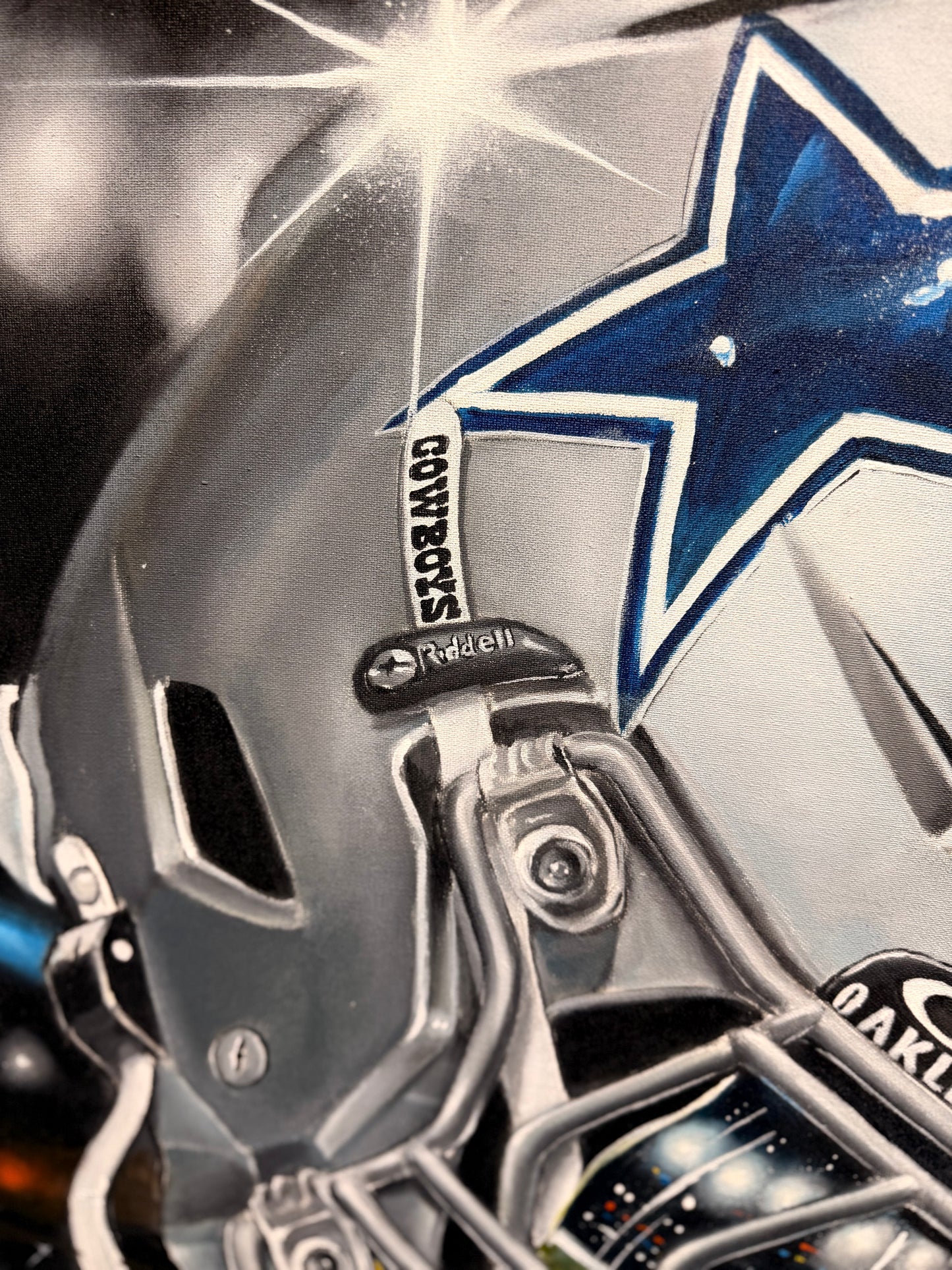 Cowboys 2024 Original Painting by Jeremy Worst sports Canvas Print Artwork helmet Nfl Football