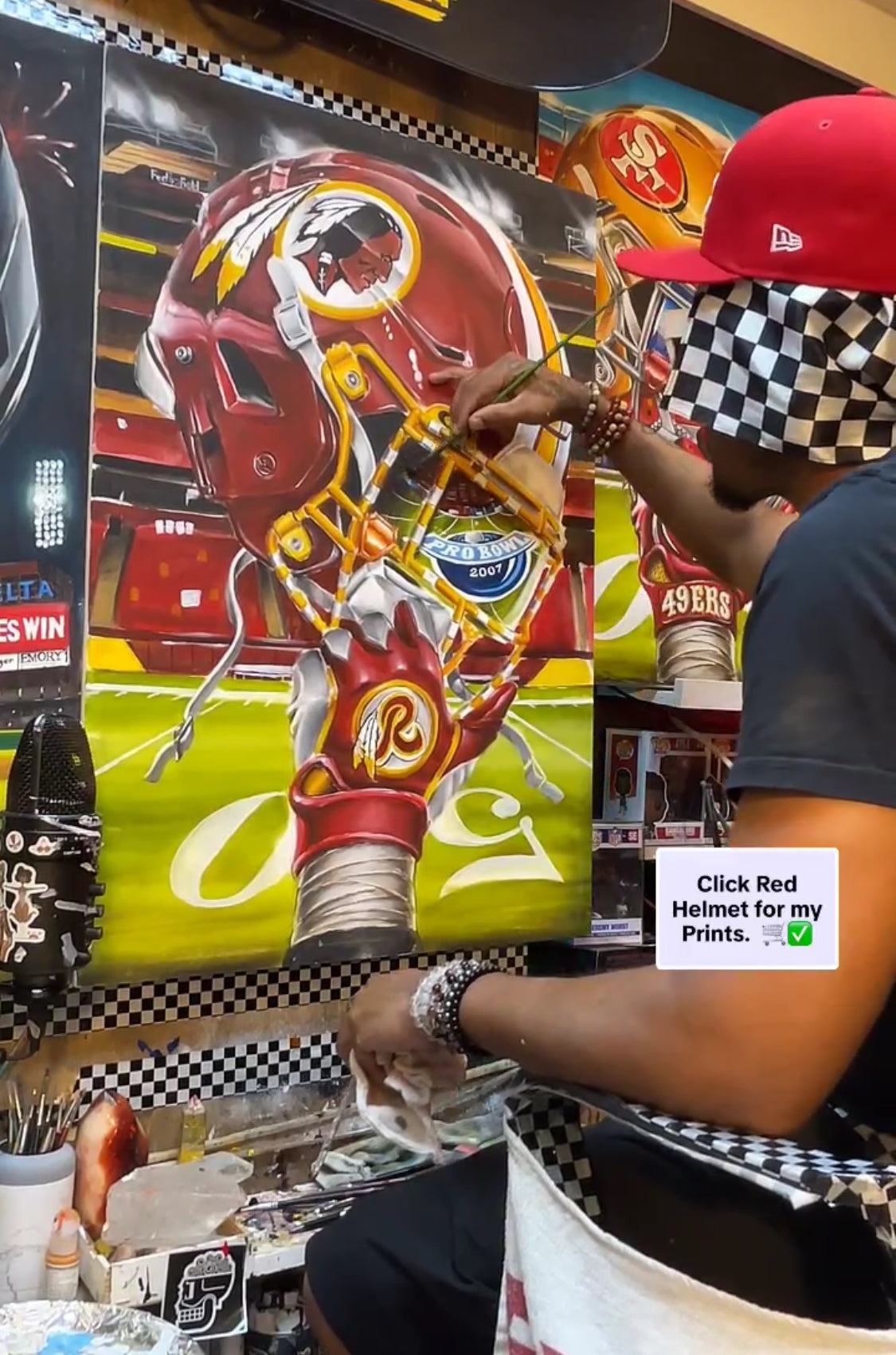 Washington Football Painting by Jeremy Worst 2025 Washington Sports Football Canvas Print Artwork helmet Nfl Football