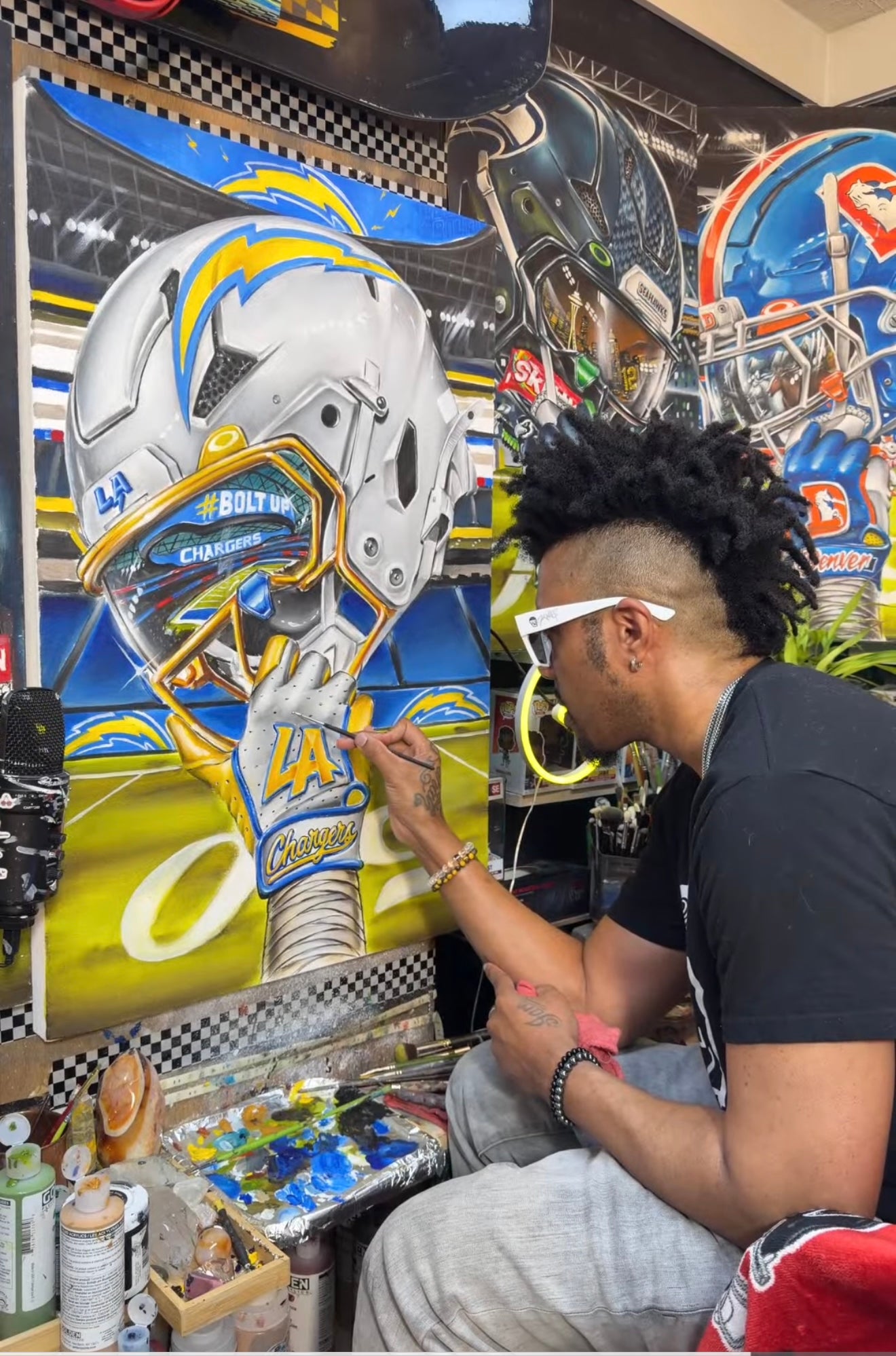 Chargers by Jeremy Worst 2026 Sports Football Canvas Print Artwork helmet Nfl Football1)