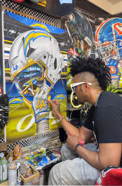Chargers by Jeremy Worst 2026 Sports Football Canvas Print Artwork helmet Nfl Football1)