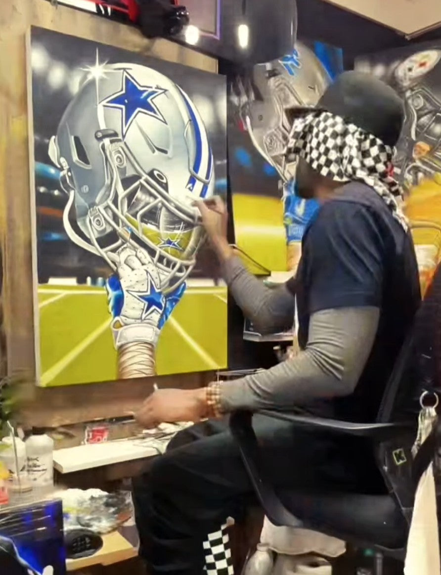 Cowboys 2024 Original Painting by Jeremy Worst sports Canvas Print Artwork helmet Nfl Football