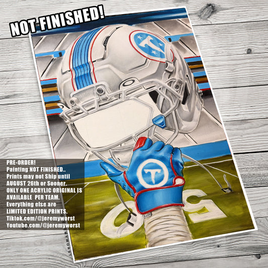 PRE-ORDER! Titan Up by Jeremy Worst 2026 Sports Football Canvas Print Artwork helmet Nfl Football