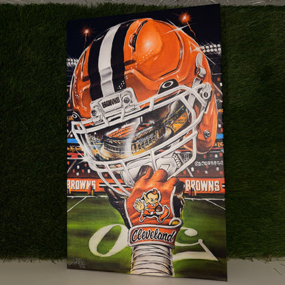 Brownie by Jeremy Worst 2026 Sports Football Canvas Print Artwork helmet Nfl Football