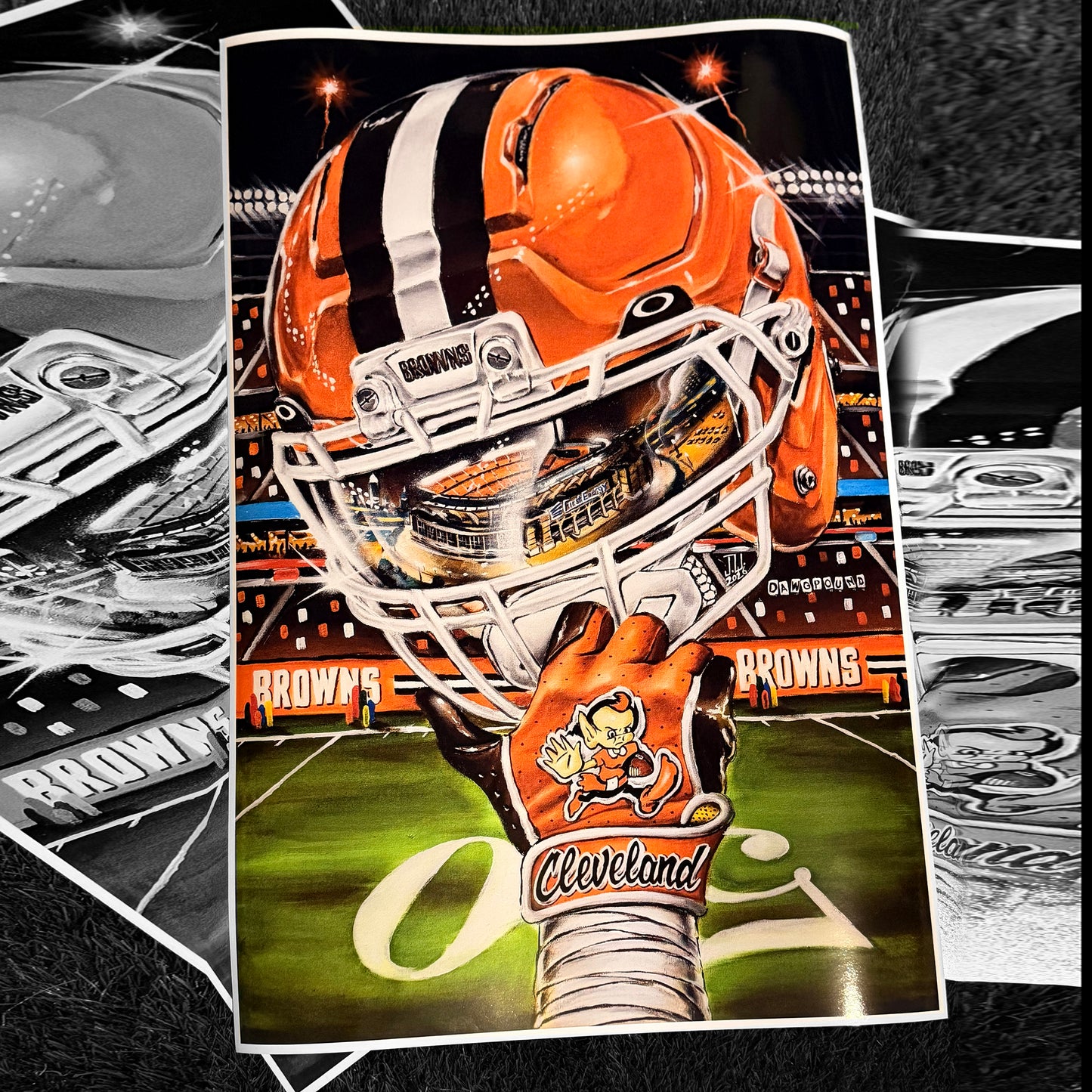 Brownie by Jeremy Worst 2026 Sports Football Canvas Print Artwork helmet Nfl Football