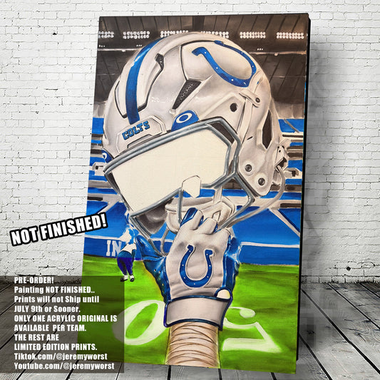 Colts by Jeremy Worst 2026 Sports Football Canvas Print Artwork helmet Nfl Football
