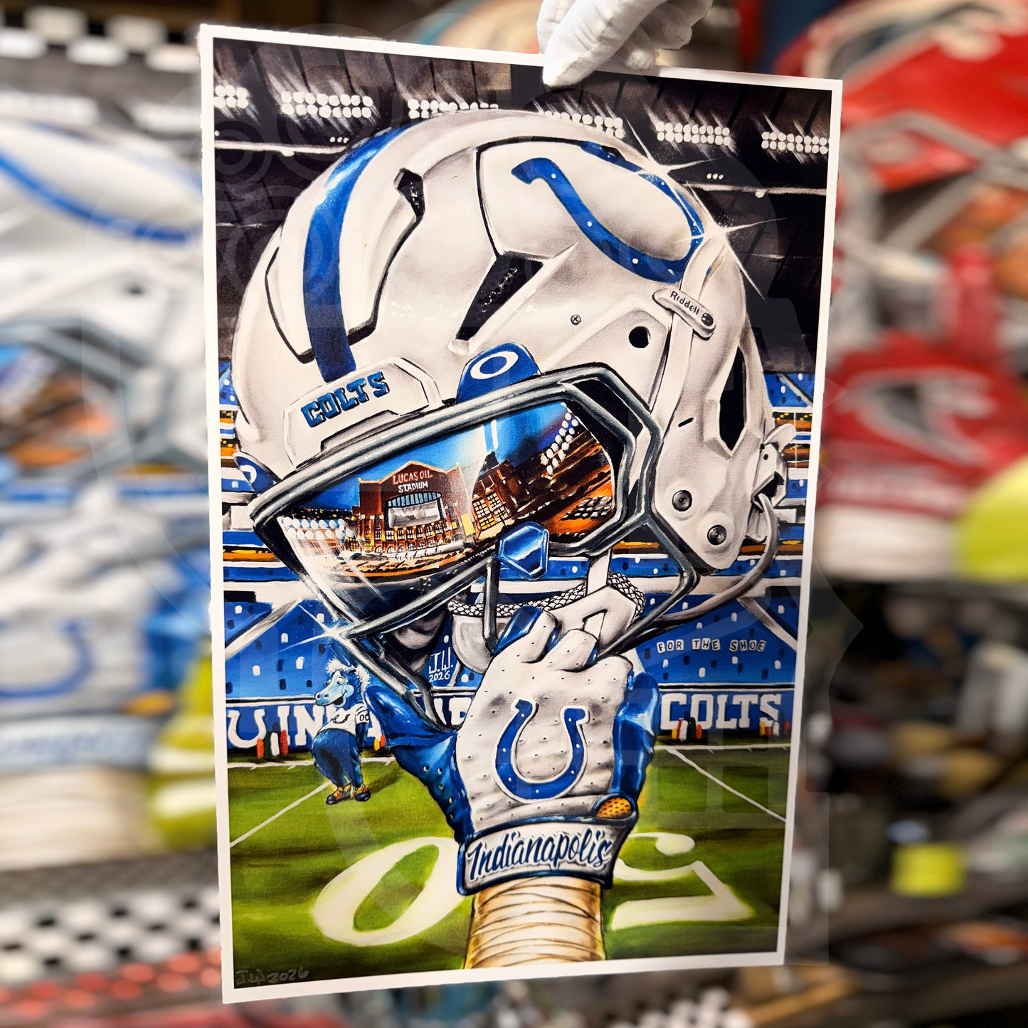 Colts by Jeremy Worst 2026 Sports Football Canvas Print Artwork helmet Nfl Football