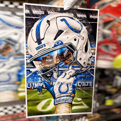 Colts by Jeremy Worst 2026 Sports Football Canvas Print Artwork helmet Nfl Football