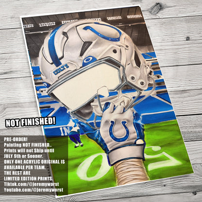 Colts by Jeremy Worst 2025 Sports Football Canvas Print Artwork helmet Nfl Football