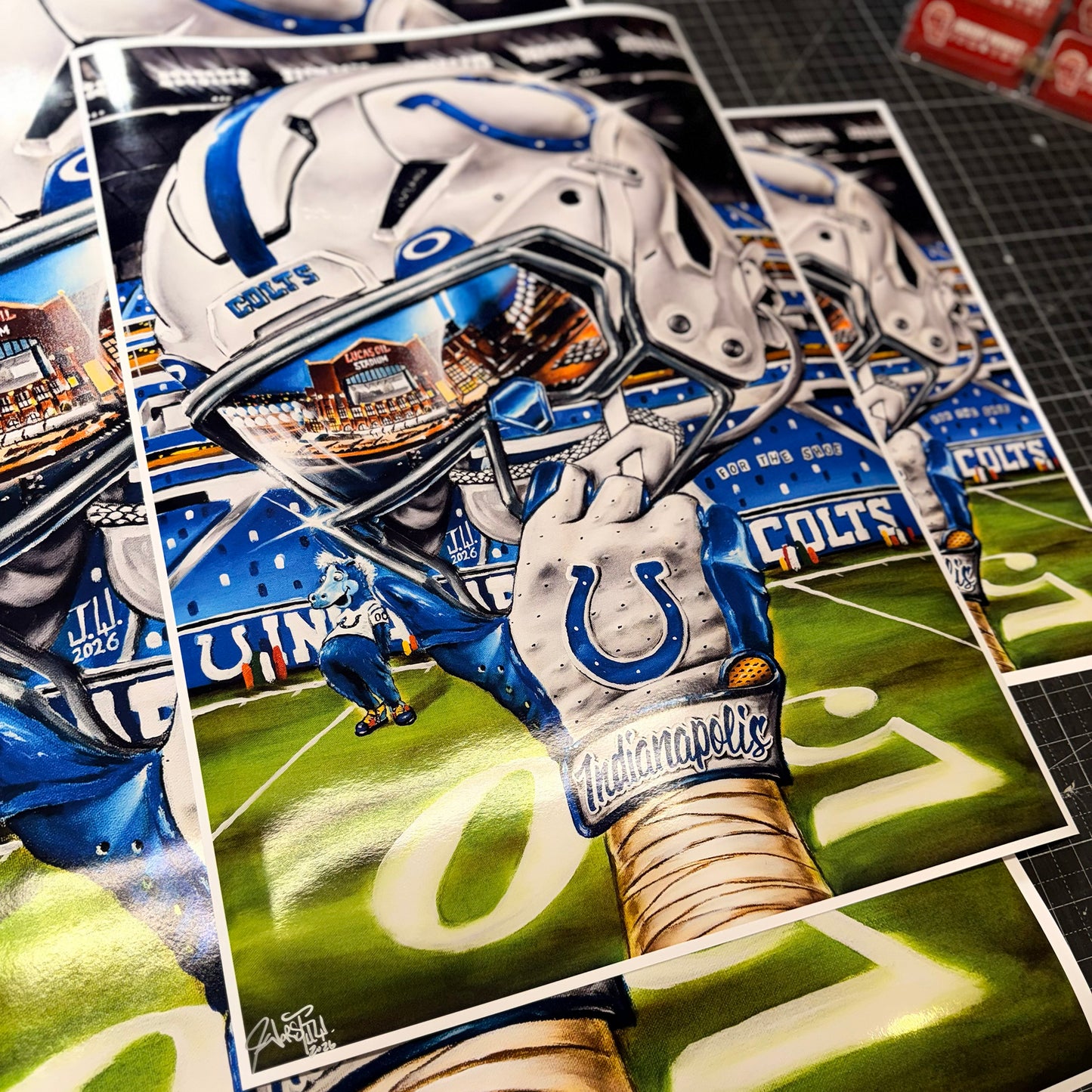 Colts by Jeremy Worst 2026 Sports Football Canvas Print Artwork helmet Nfl Football