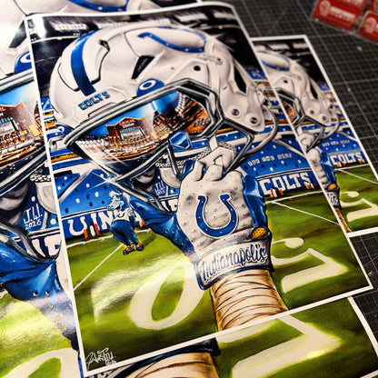 Colts by Jeremy Worst 2026 Sports Football Canvas Print Artwork helmet Nfl Football
