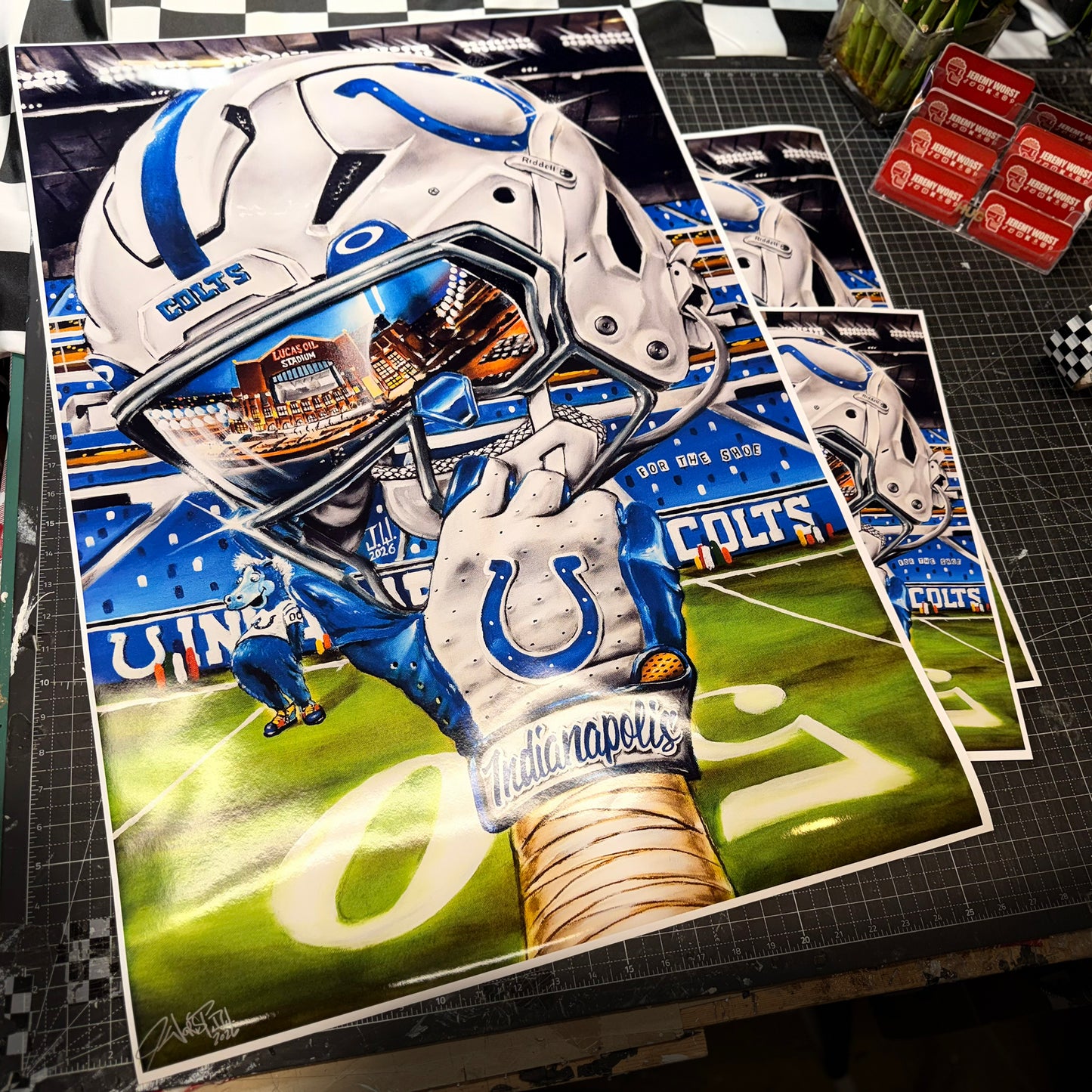 Colts by Jeremy Worst 2026 Sports Football Canvas Print Artwork helmet Nfl Football