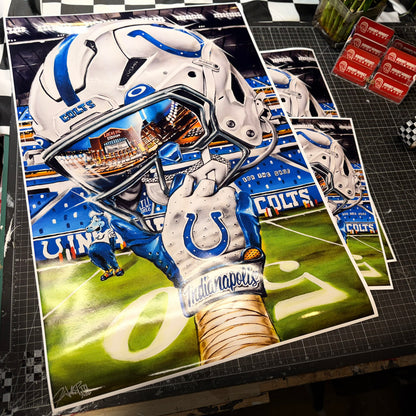 Colts by Jeremy Worst 2026 Sports Football Canvas Print Artwork helmet Nfl Football