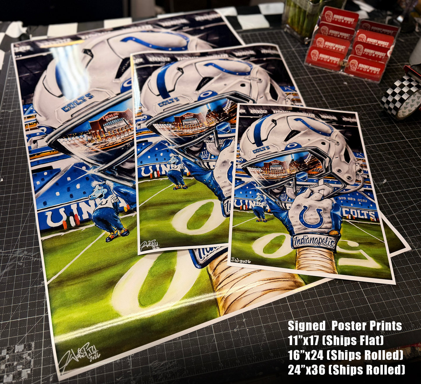 Colts by Jeremy Worst 2026 Sports Football Canvas Print Artwork helmet Nfl Football