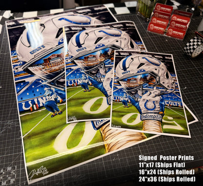 Colts by Jeremy Worst 2026 Sports Football Canvas Print Artwork helmet Nfl Football