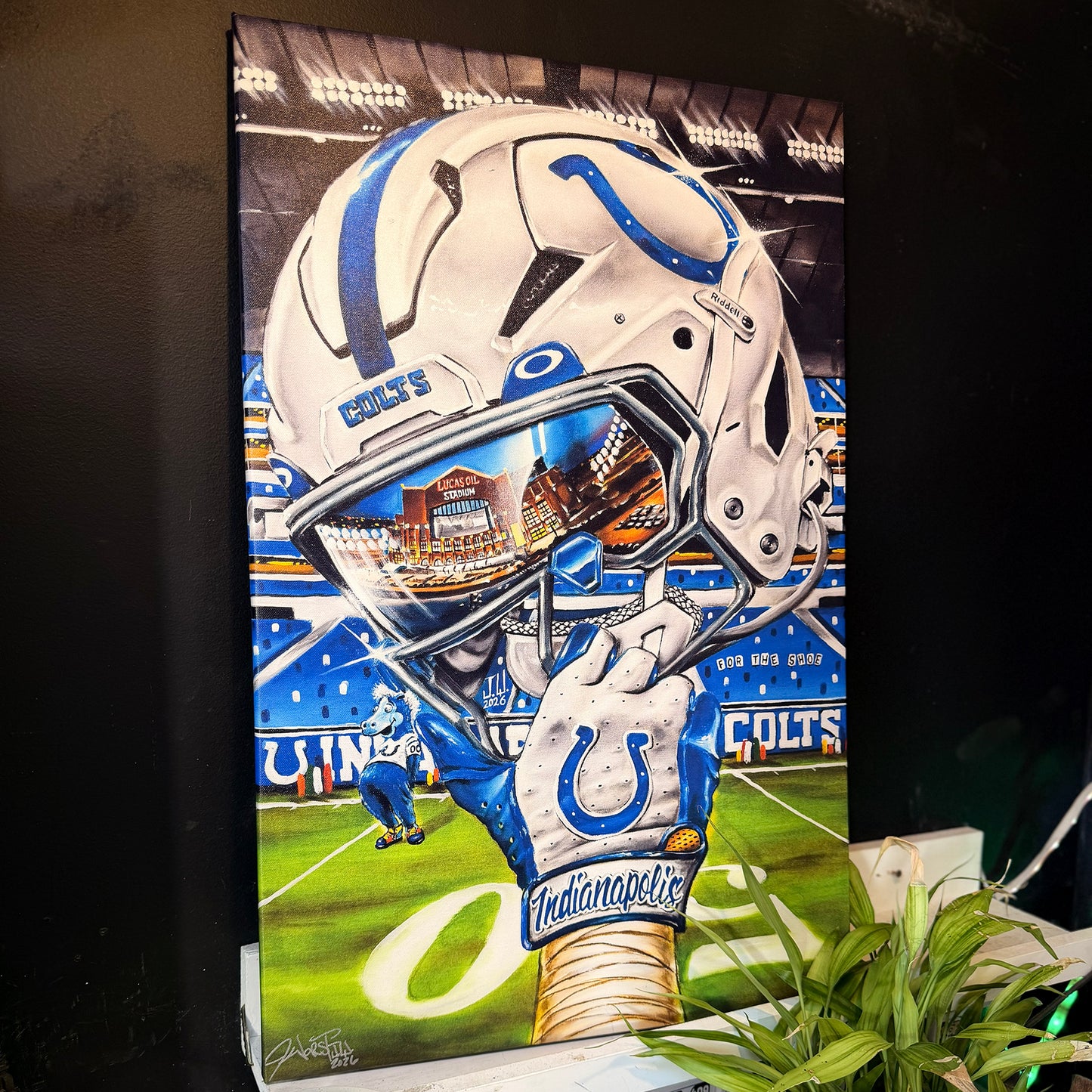 Colts by Jeremy Worst 2026 Sports Football Canvas Print Artwork helmet Nfl Football
