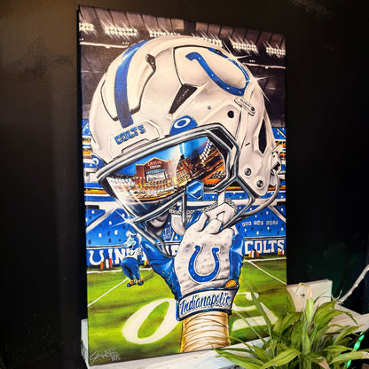 Colts by Jeremy Worst 2026 Sports Football Canvas Print Artwork helmet Nfl Football