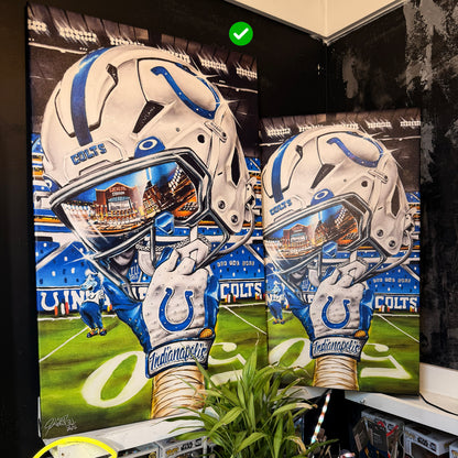 Colts by Jeremy Worst 2026 Sports Football Canvas Print Artwork helmet Nfl Football