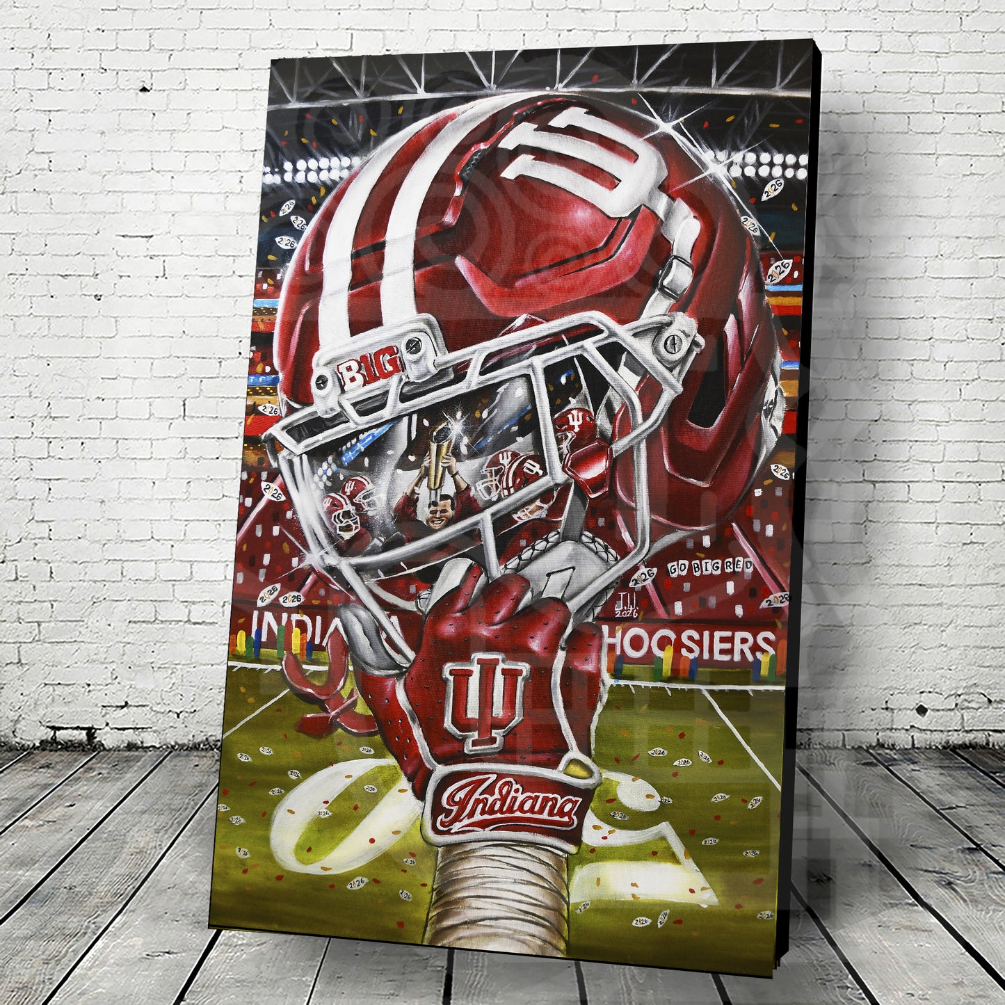 Indiana by Jeremy Worst 2026 Sports Football Canvas Print Artwork helmet Nfl Football1