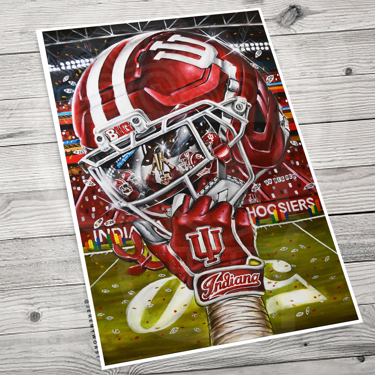Indiana by Jeremy Worst 2026 Sports Football Canvas Print Artwork helmet Nfl Football1
