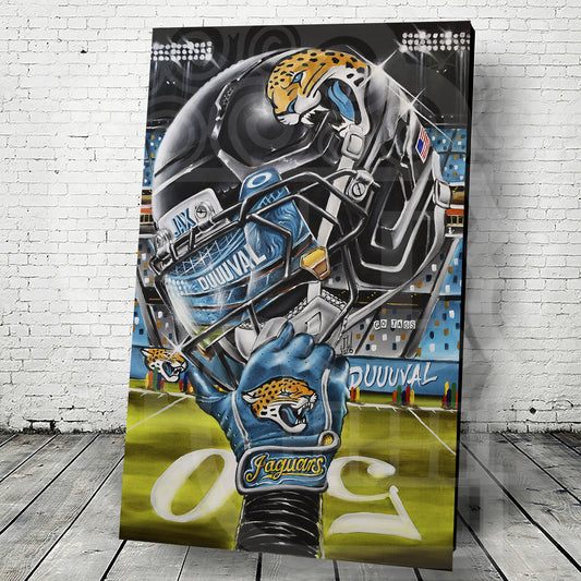 DUUUVAL JAGS by Jeremy Worst 2025 Sports Football Canvas Print Artwork helmet Nfl Football