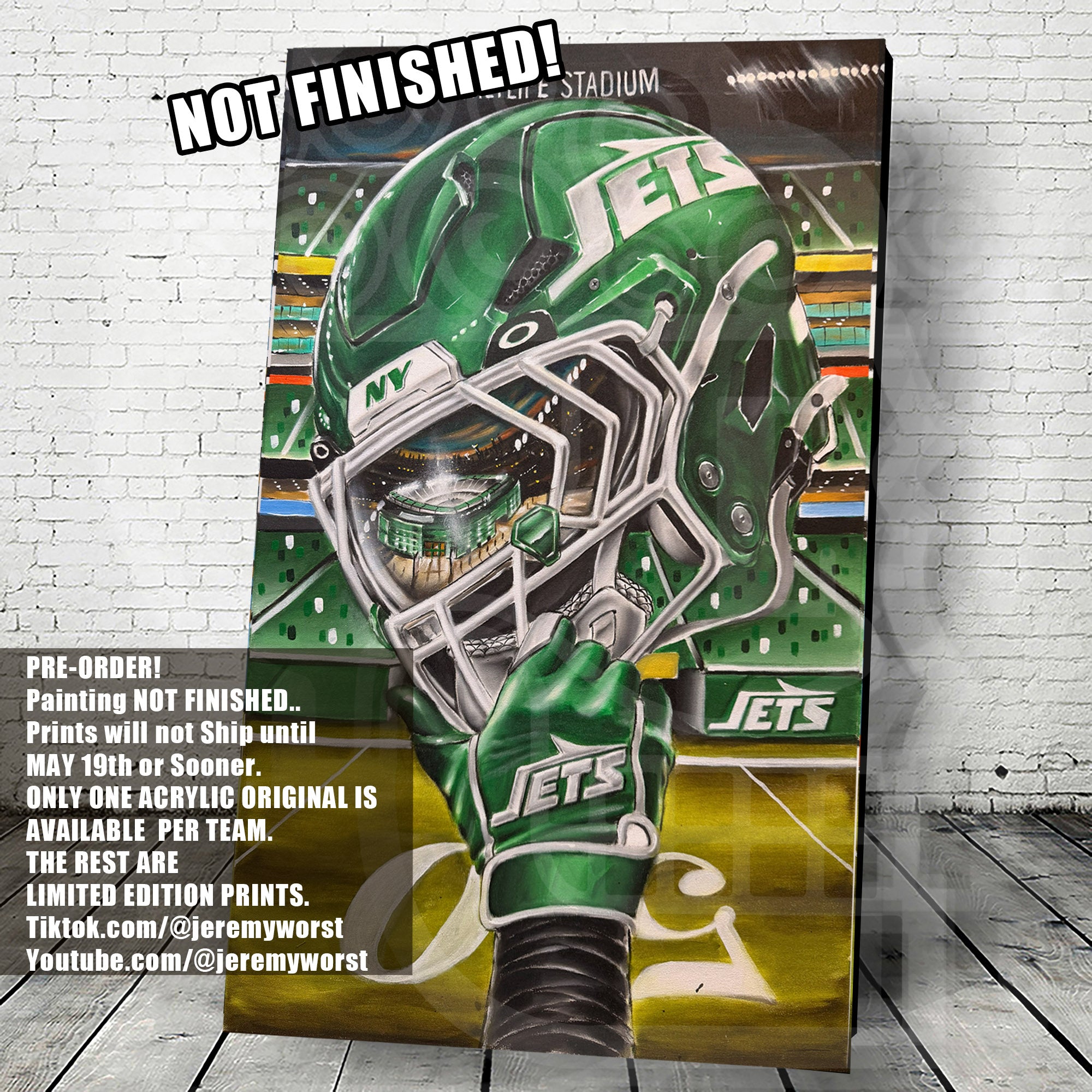 Jets by Jeremy Worst 2025 Sports Football Canvas Print Artwork