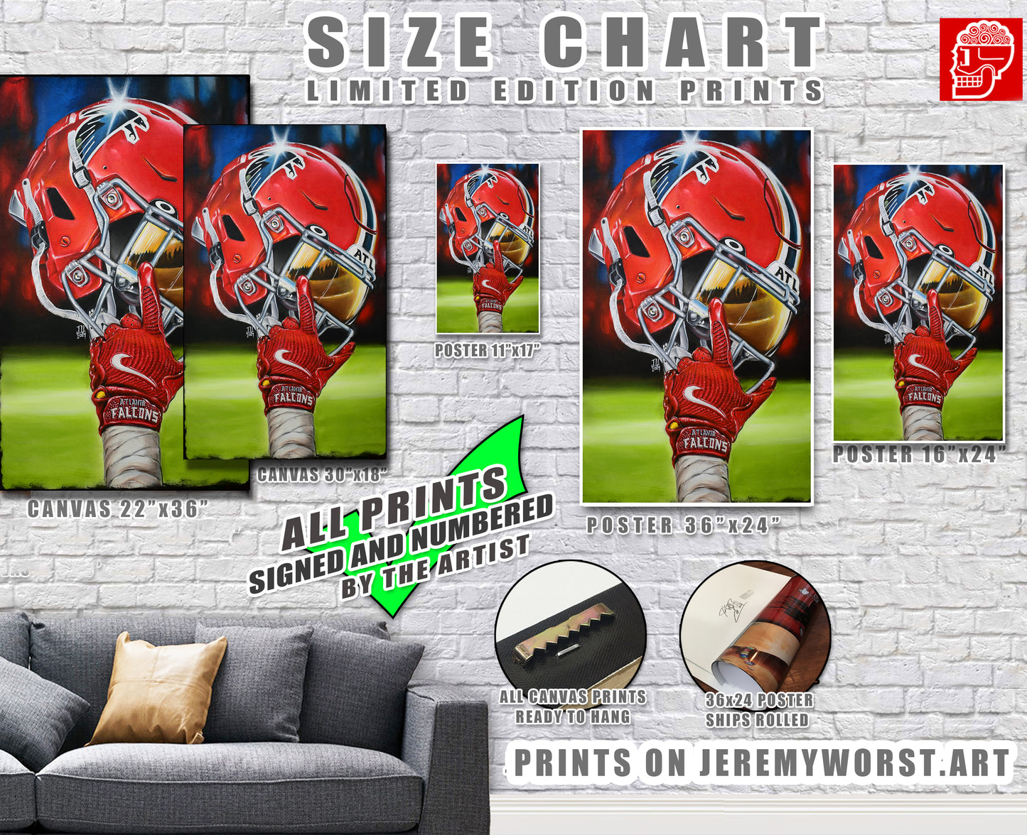 Hook Em HORNS by Jeremy Worst Texas Longhorns Artwork Wall Art Poster Canvas
